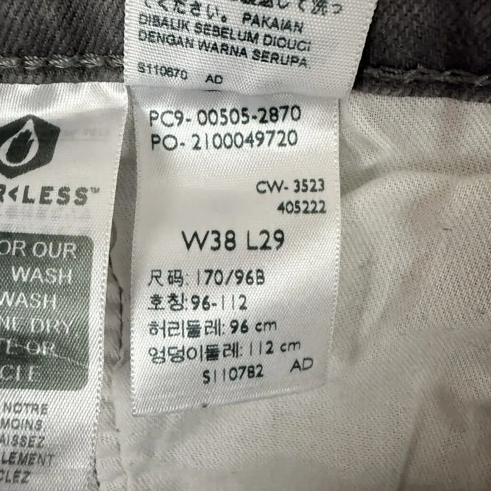 Levis 505 Jeans Mens Size 38X29 Gray Regular Fit Straight Medium Wash Denim
